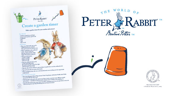 Activity sheet with instructions on how to make a garden timer